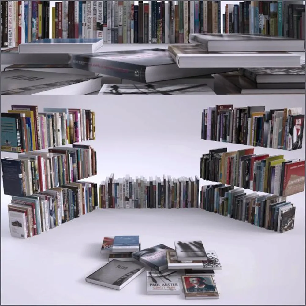 decoration - Large set of books 3D Model