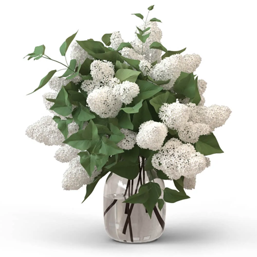 decoration - Lilacs in a jar 3D Model