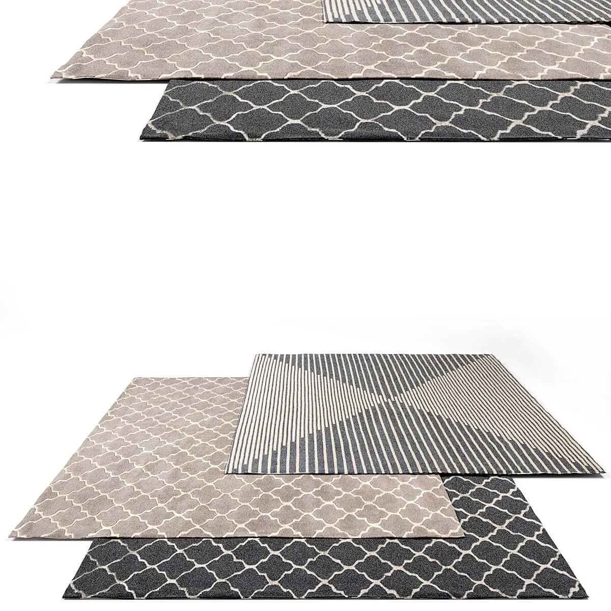 decoration - Linie Design rug set 12 3D Model
