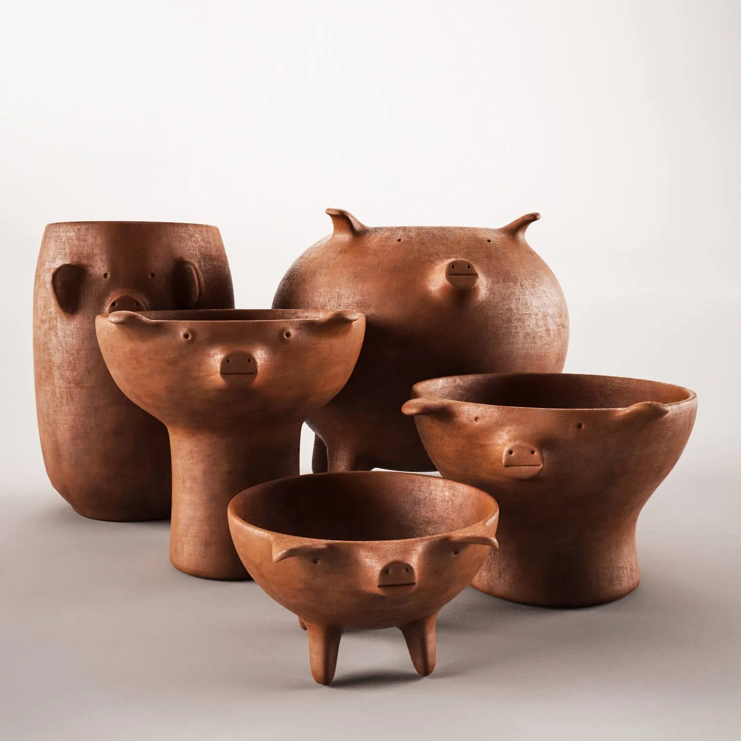 decoration - Little family pig decorative objects 3D Model