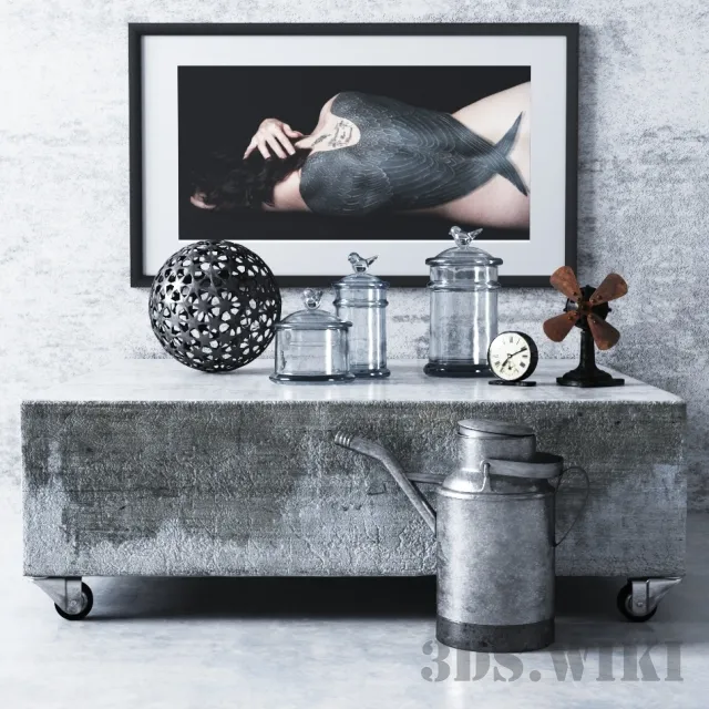 decoration - Loft style decor set 3D Model