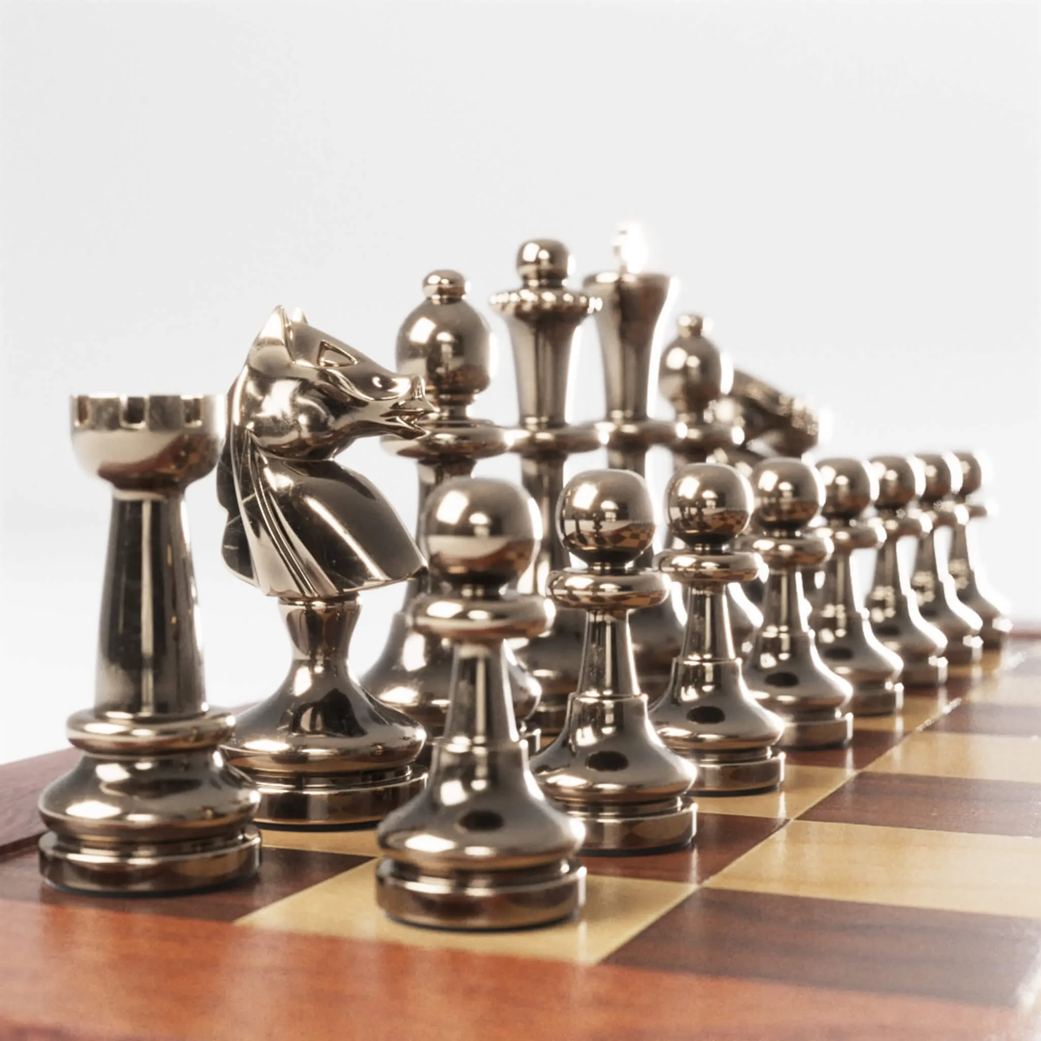 decoration - metal chess set 3D Model