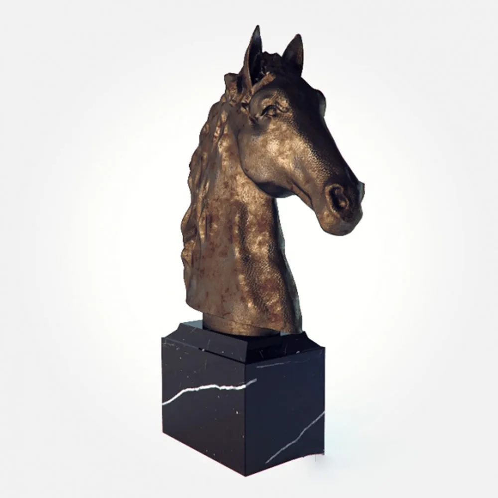 decoration - Metallic sculpture of a horse 3D Model