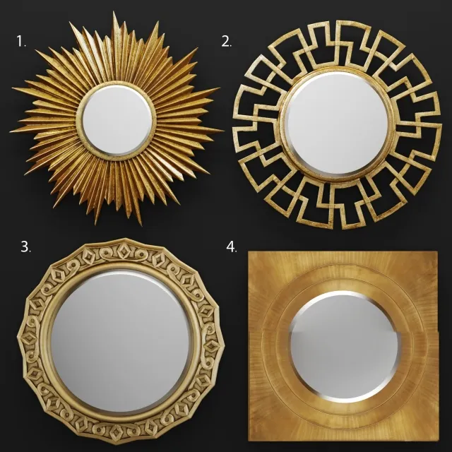 decoration - Mirror set by Bassett and House of Hampton 3D Model