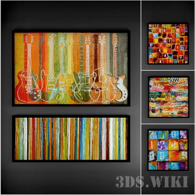 decoration - Modern art pictures 3D Model