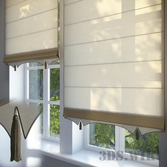 decoration - Modern beautiful roman shades 3D Model