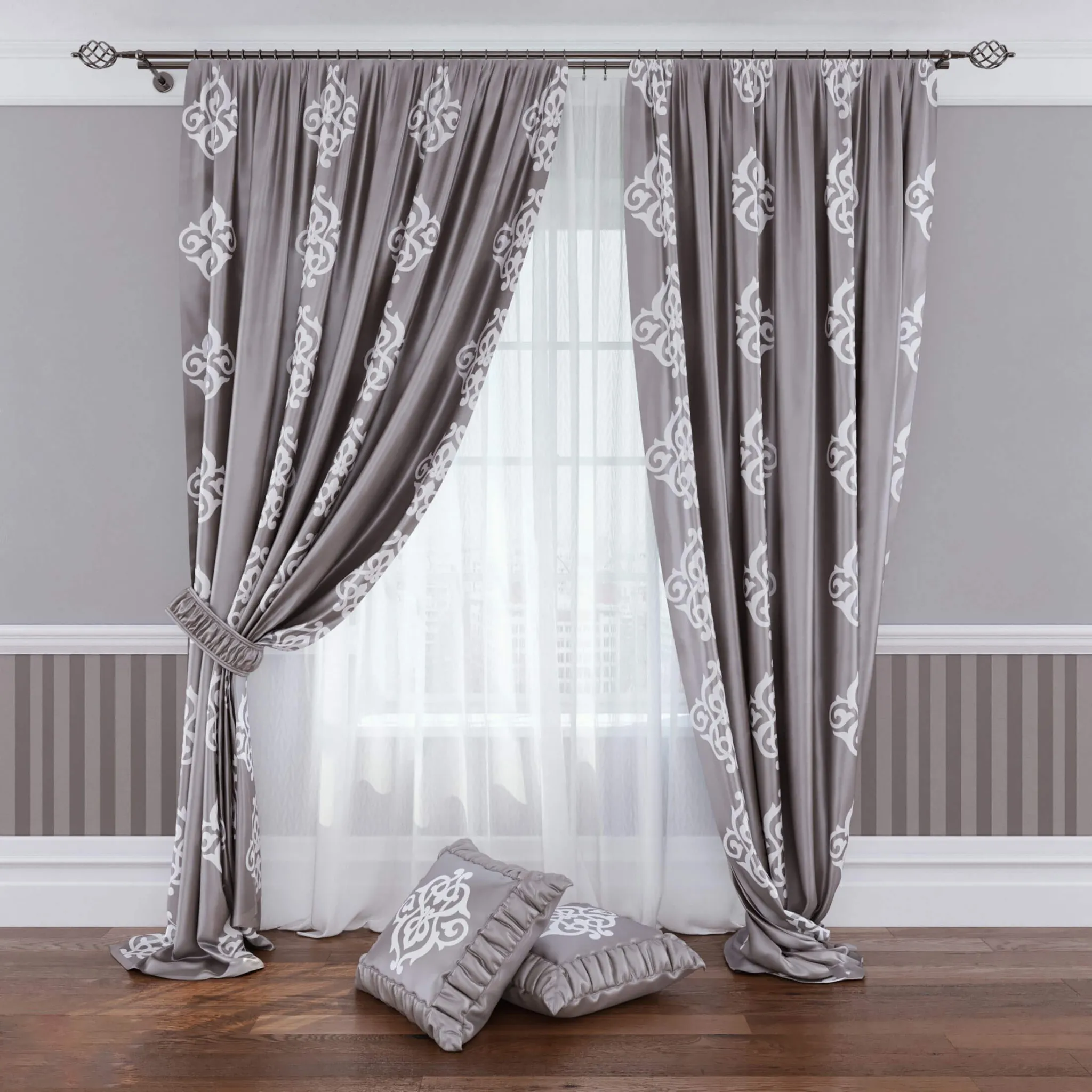 decoration - Modern curtain №6 3D Model