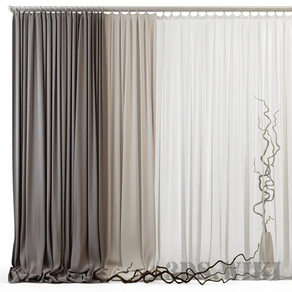 decoration - Modern designer curtain 3D Model