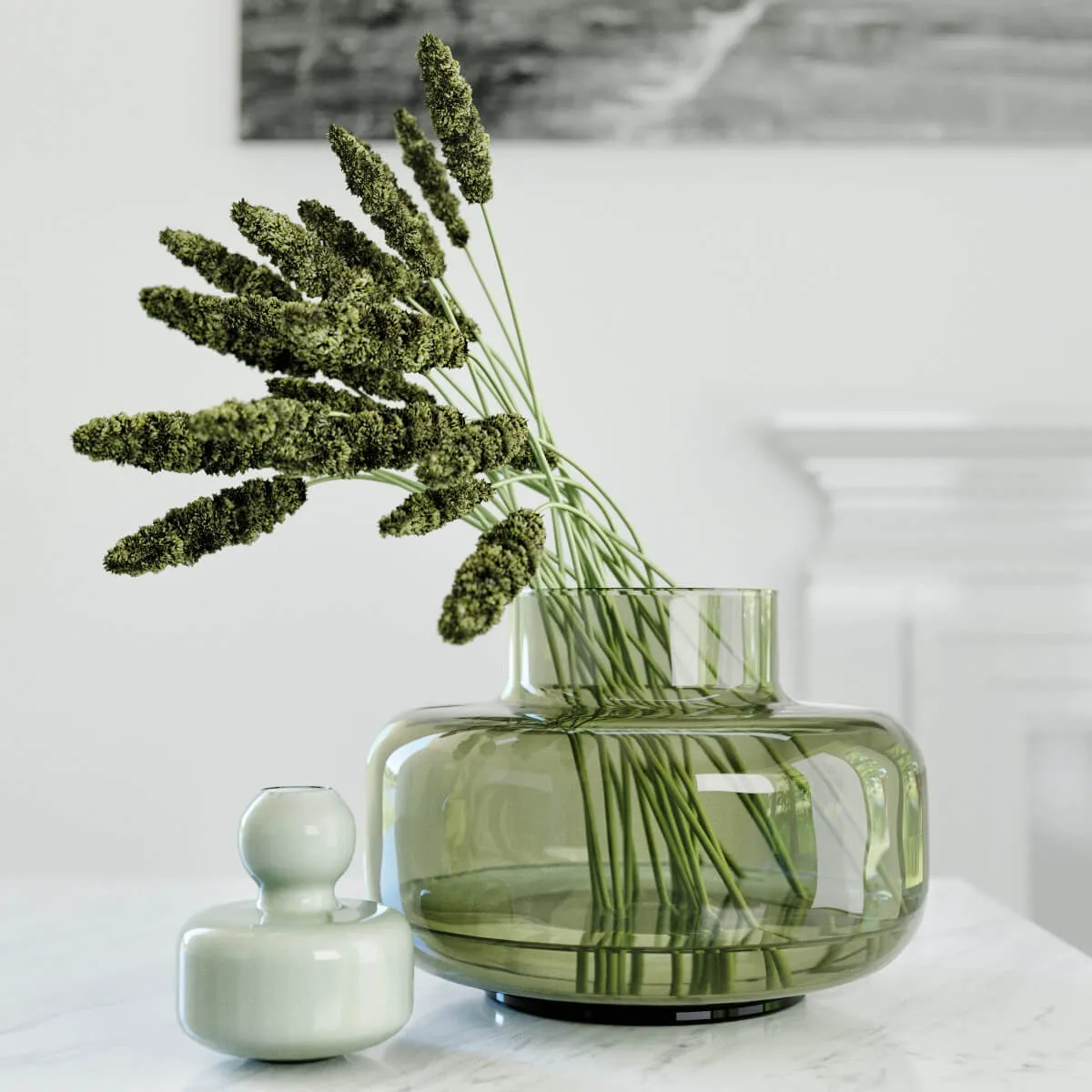 decoration - Modern grass arrangement in a vase 3D Model