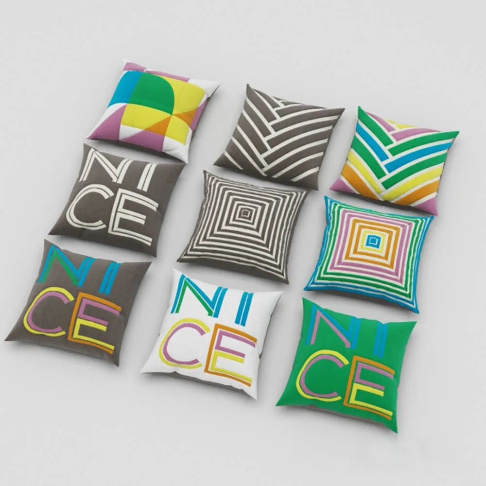 decoration - Modern multi-colored pillows 3D Model