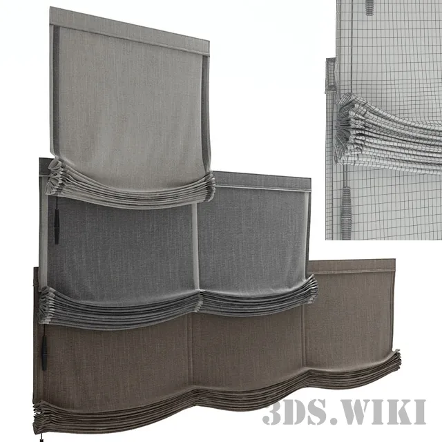decoration - Modern Roman shades in different sizes 3D Model