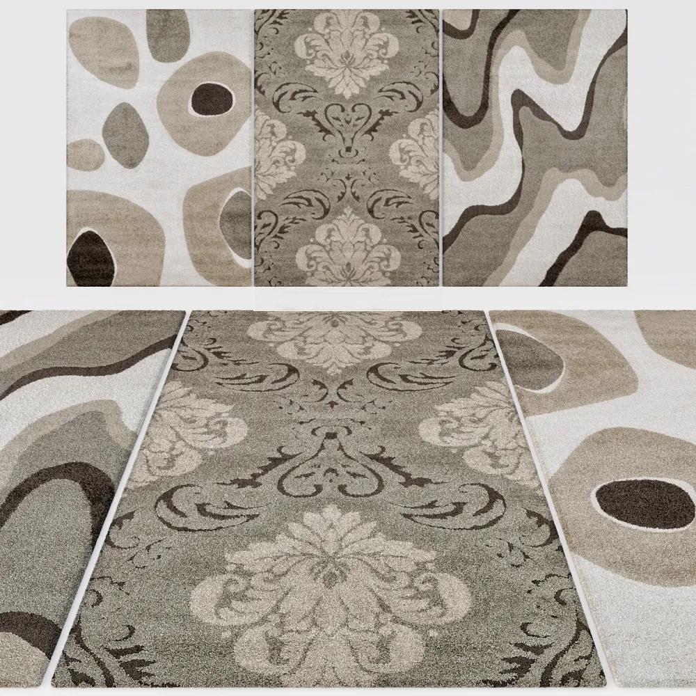 decoration - Modern rug set 5 3D Model