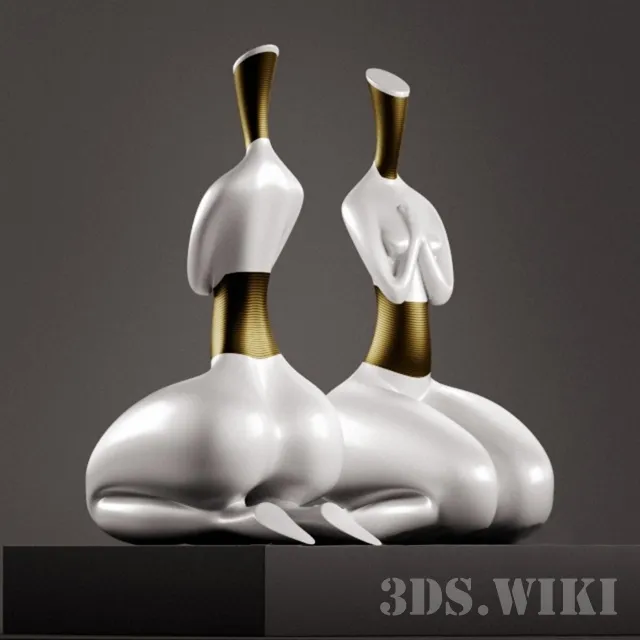 decoration - Modern sculpture prayer 3D Model