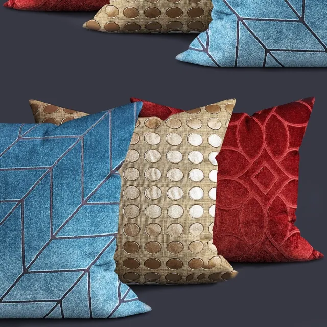 decoration - Modern Twist gold pillow 3D Model