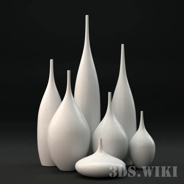 decoration - Modern vases - flasks for the interior 3D Model