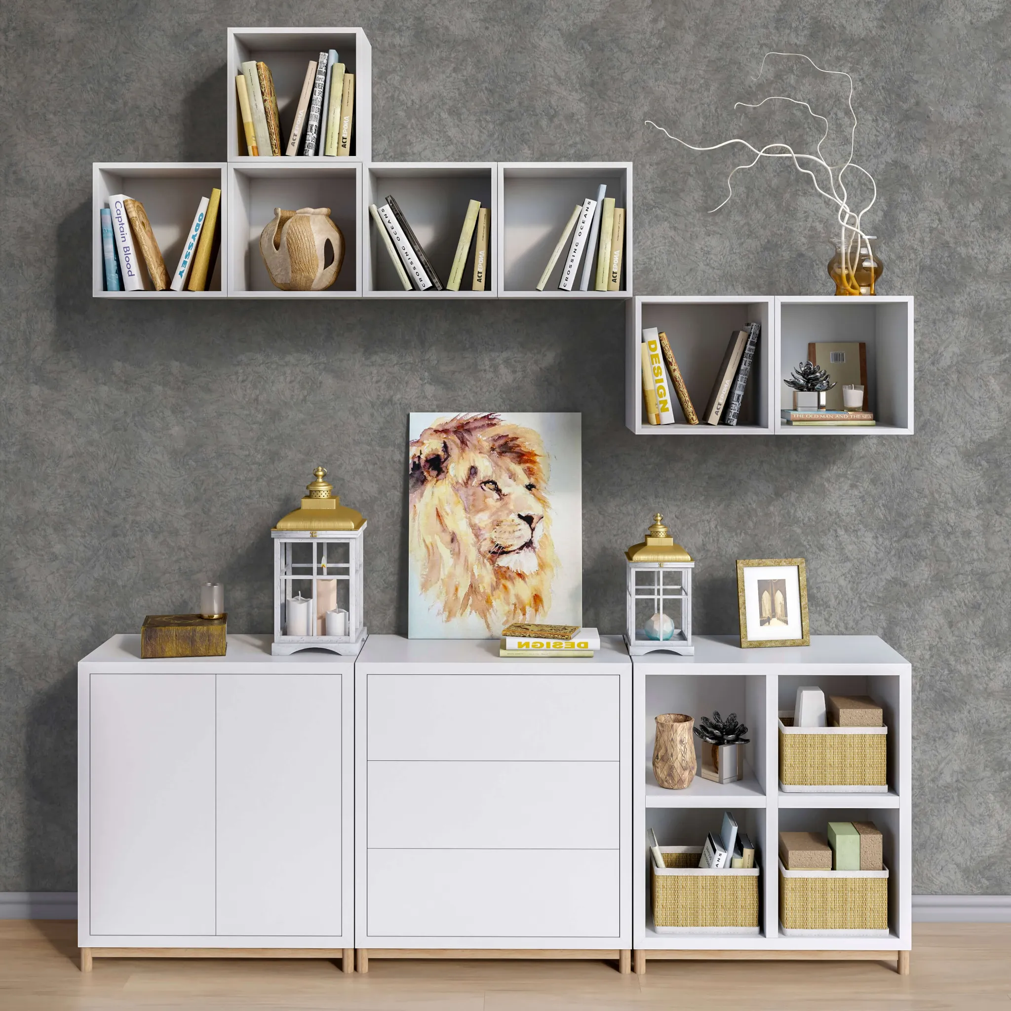 decoration - Modular furniture IKEA accessories and decor set 9 3D Model