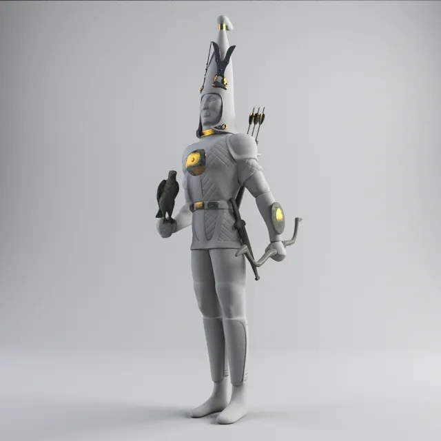 decoration - Monument Golden Man 3D Model