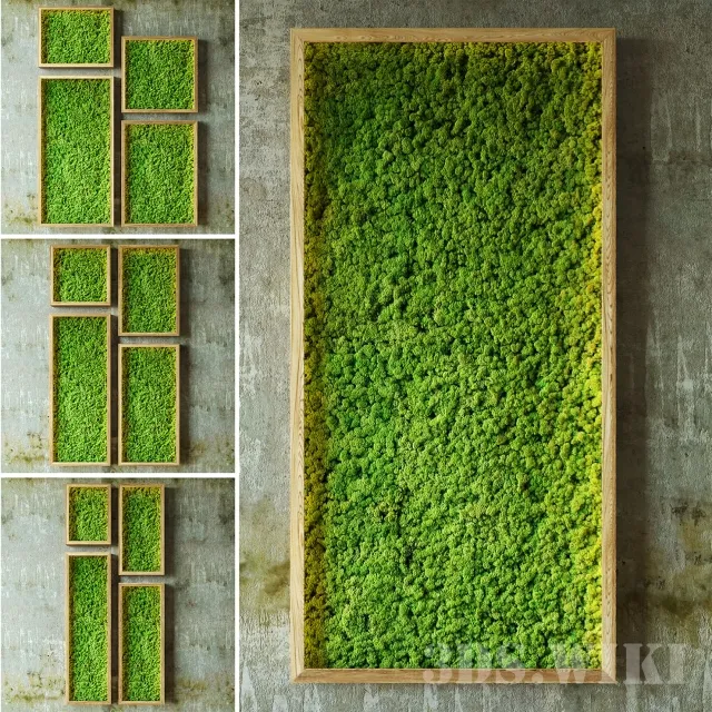 decoration - Moss green walls 3D Model