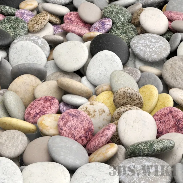 decoration - Multicolored pebbles 3D Model