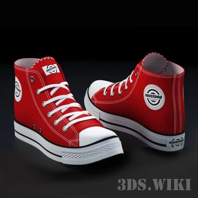 decoration - Mustang Red Sneakers 3D Model