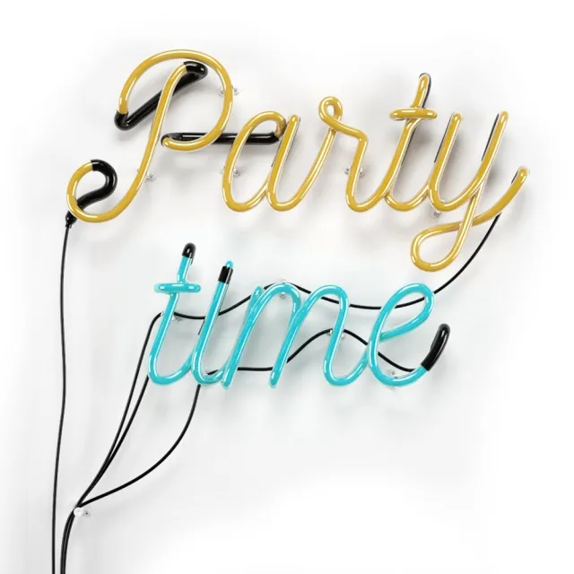 decoration - Neon inscription Party time 3D Model