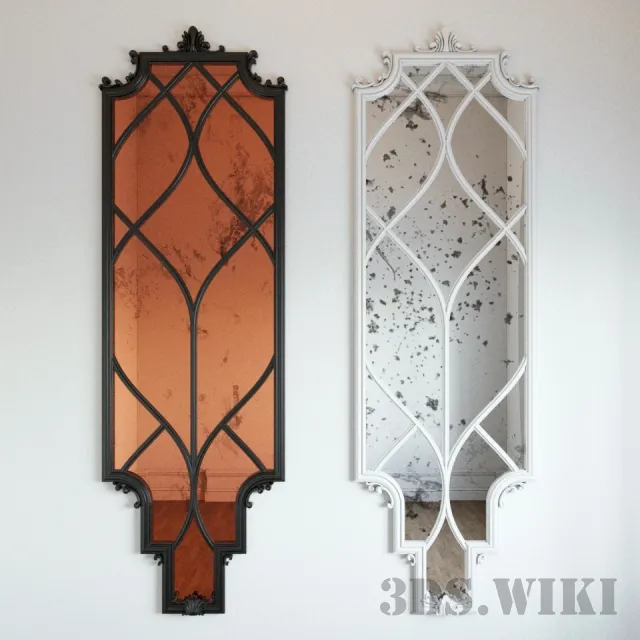 decoration - Old mirror with a metal frame 3D Model