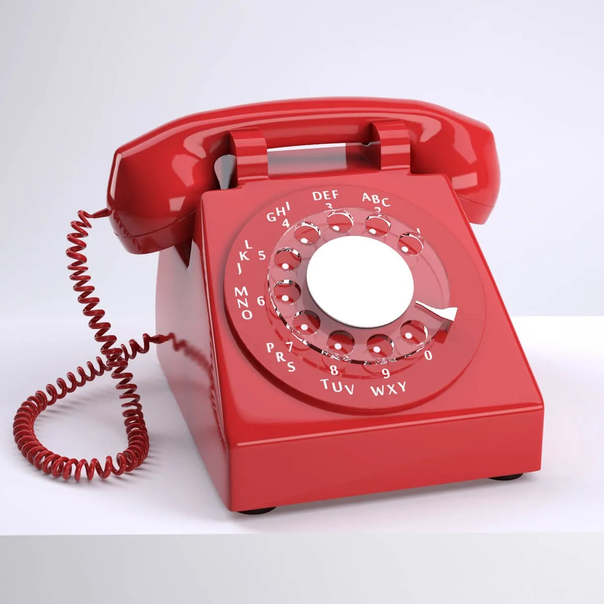 decoration - Old red phone 3D Model