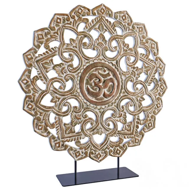 decoration - Om Symbol Sculpture On Stand 3D Model