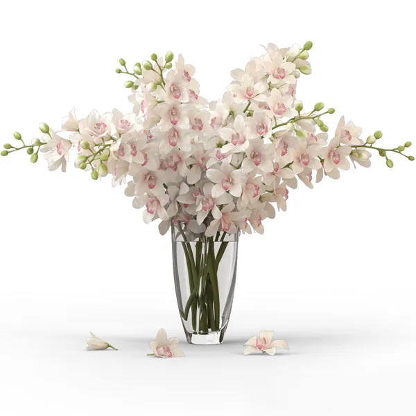 decoration - Orchids with willow branches 04 3D Model