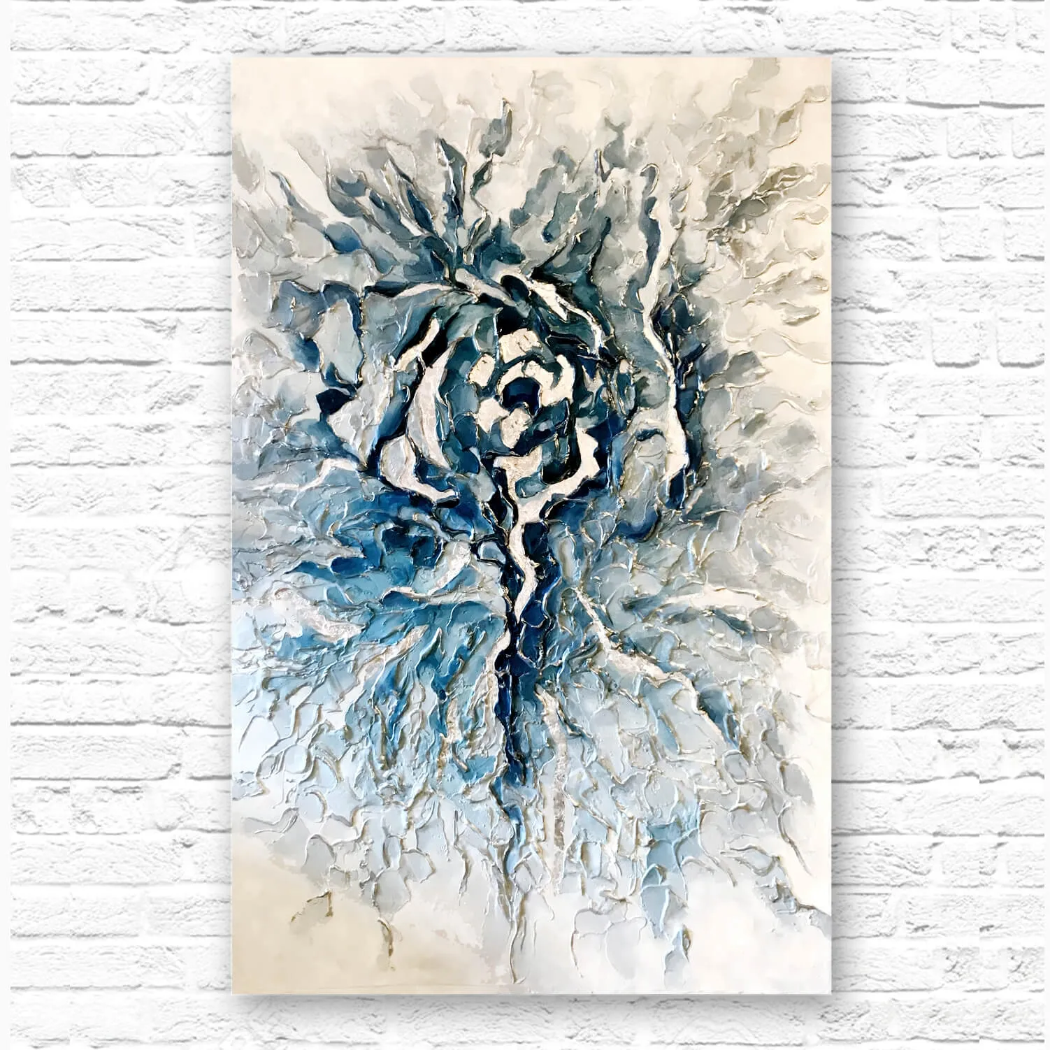decoration - Painting Abstraction of white and blue 3D Model
