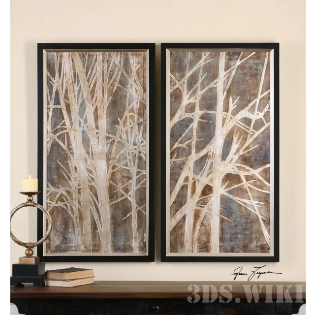 decoration - Painting of branches Uttermost 41543 3D Model
