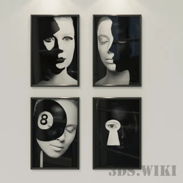 decoration - Paintings - a woman's face 3D Model