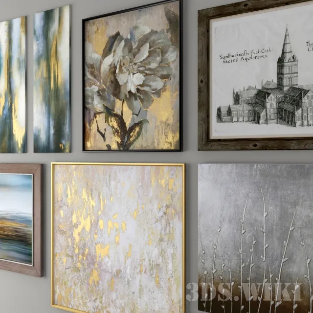 decoration - Paintings with/and without frames 3D Model