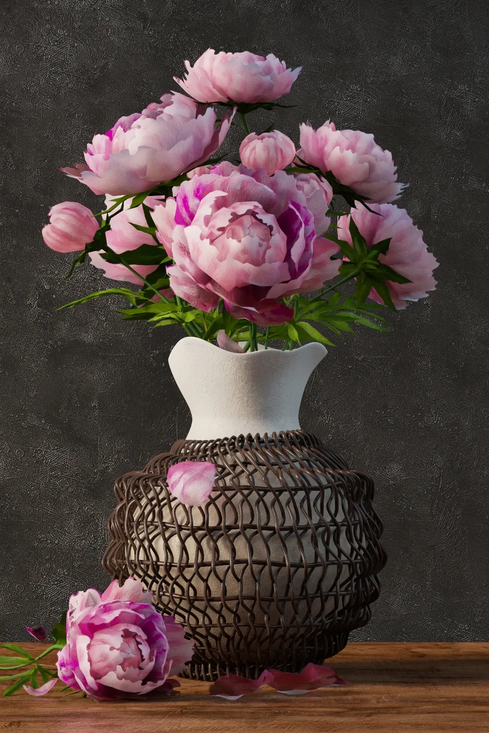 decoration - Peonies 04 3D Model