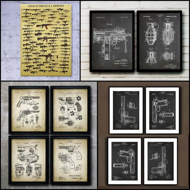 decoration - Picture in the frame. Collection of 107 Weapons 3D Model