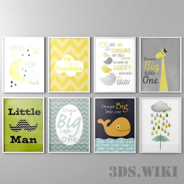 decoration - Pictures for kid`s room 3D Model