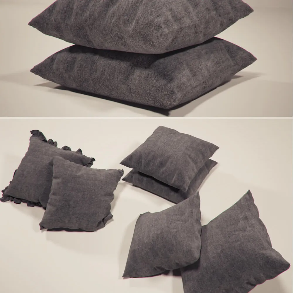 decoration - Pillows with different shapes 3D Model