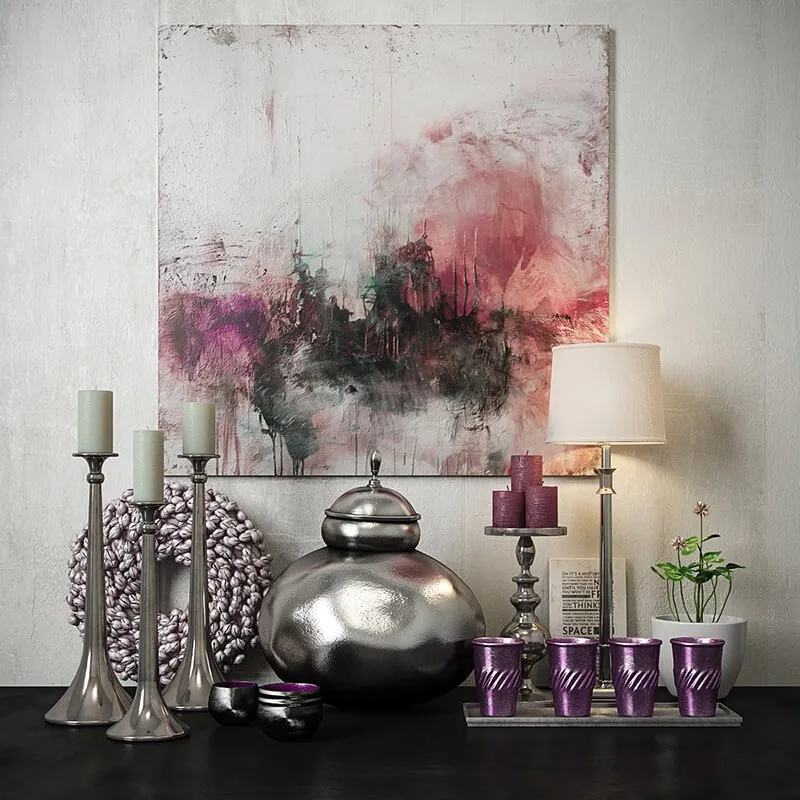 decoration - Pink decorative set 3D Model