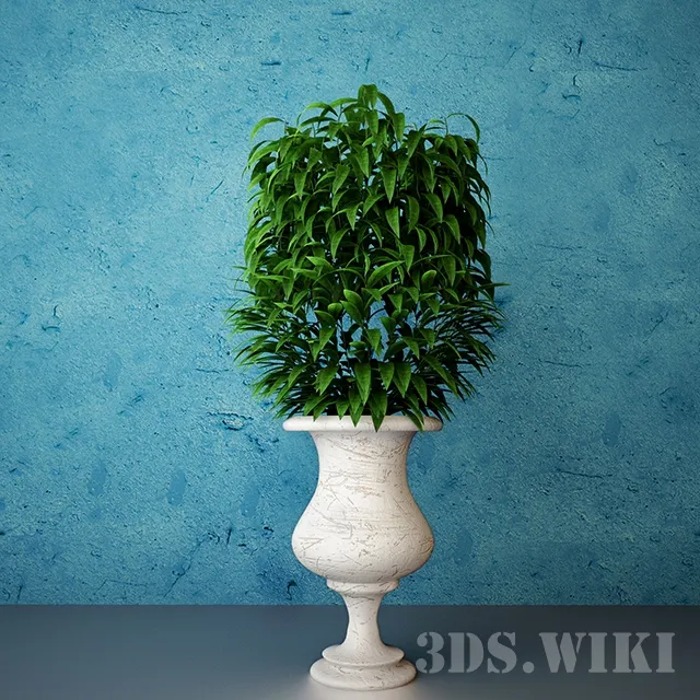 decoration - Plant with red leaves in a vase 3D Model