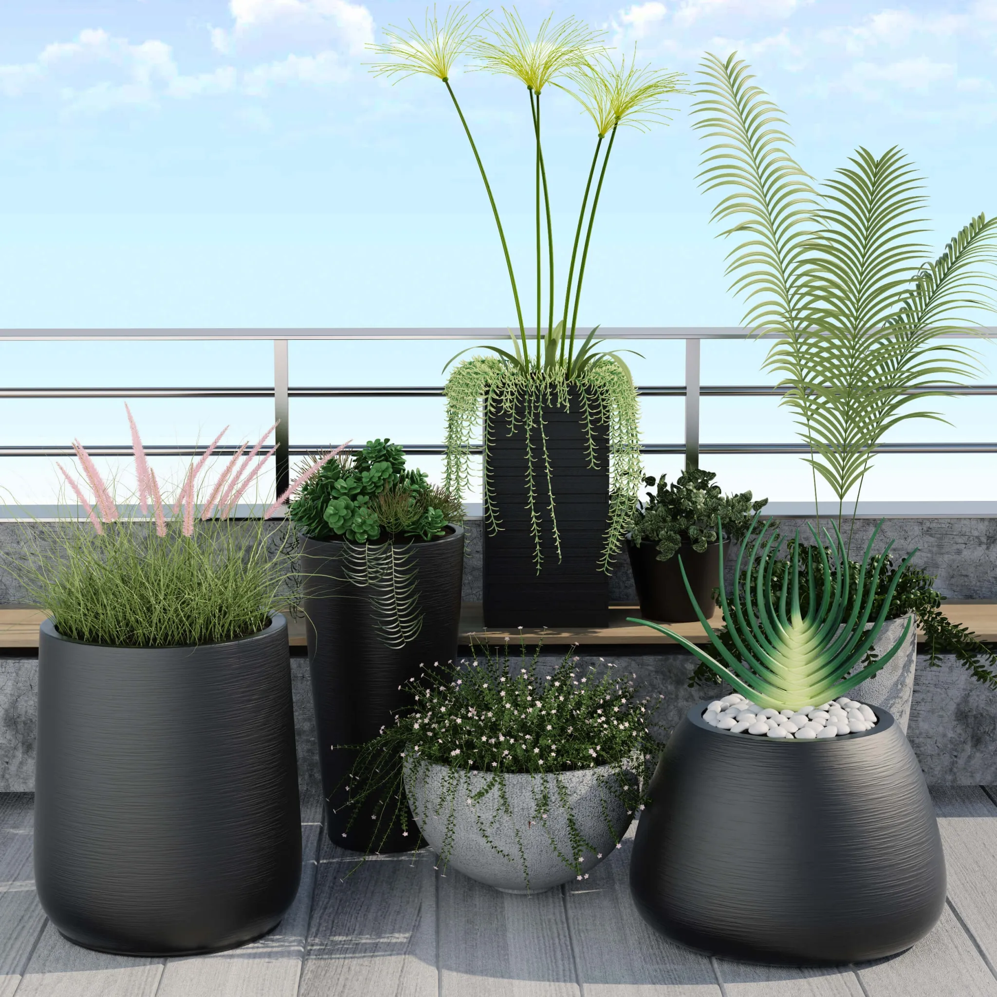 decoration - Planters Garden 01 3D Model