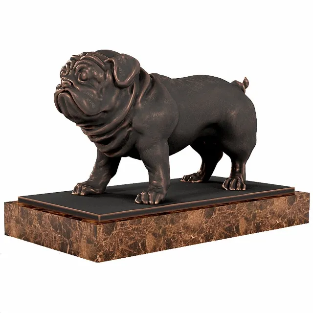 decoration - Pug sculpture 3D Model