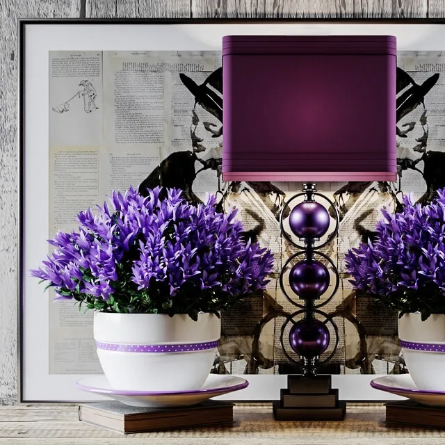 decoration - Purple set 3D Model