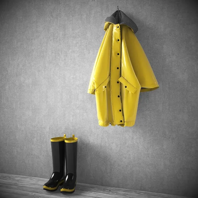decoration - Raincoat and boots 3D Model