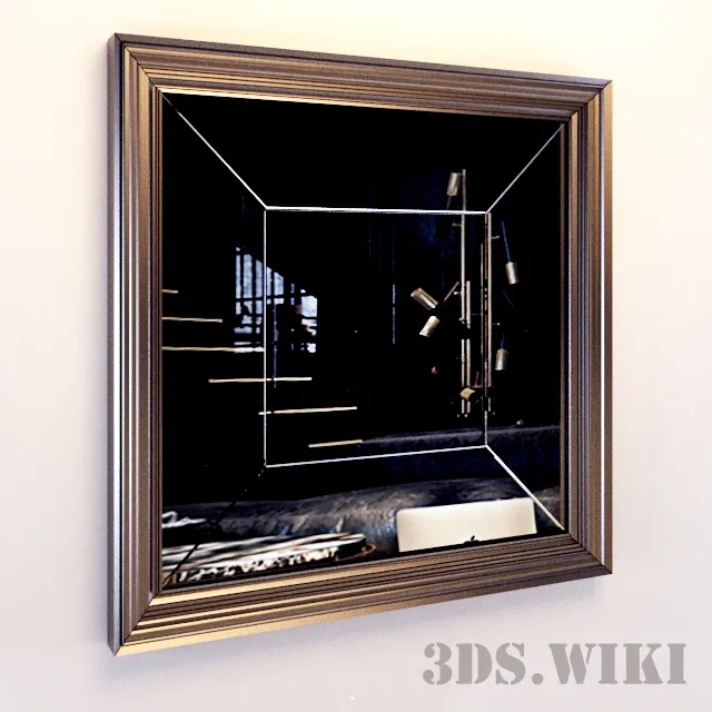 decoration - Rectangular framed wall mirror 3D Model