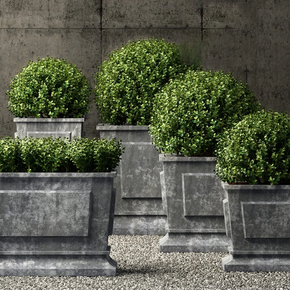 decoration - Restoration Hardware estate zinc paneled planters 3D Model