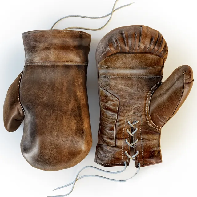 decoration - Restoration Hardware Vintage Leather Boxing Gloves 3D Model
