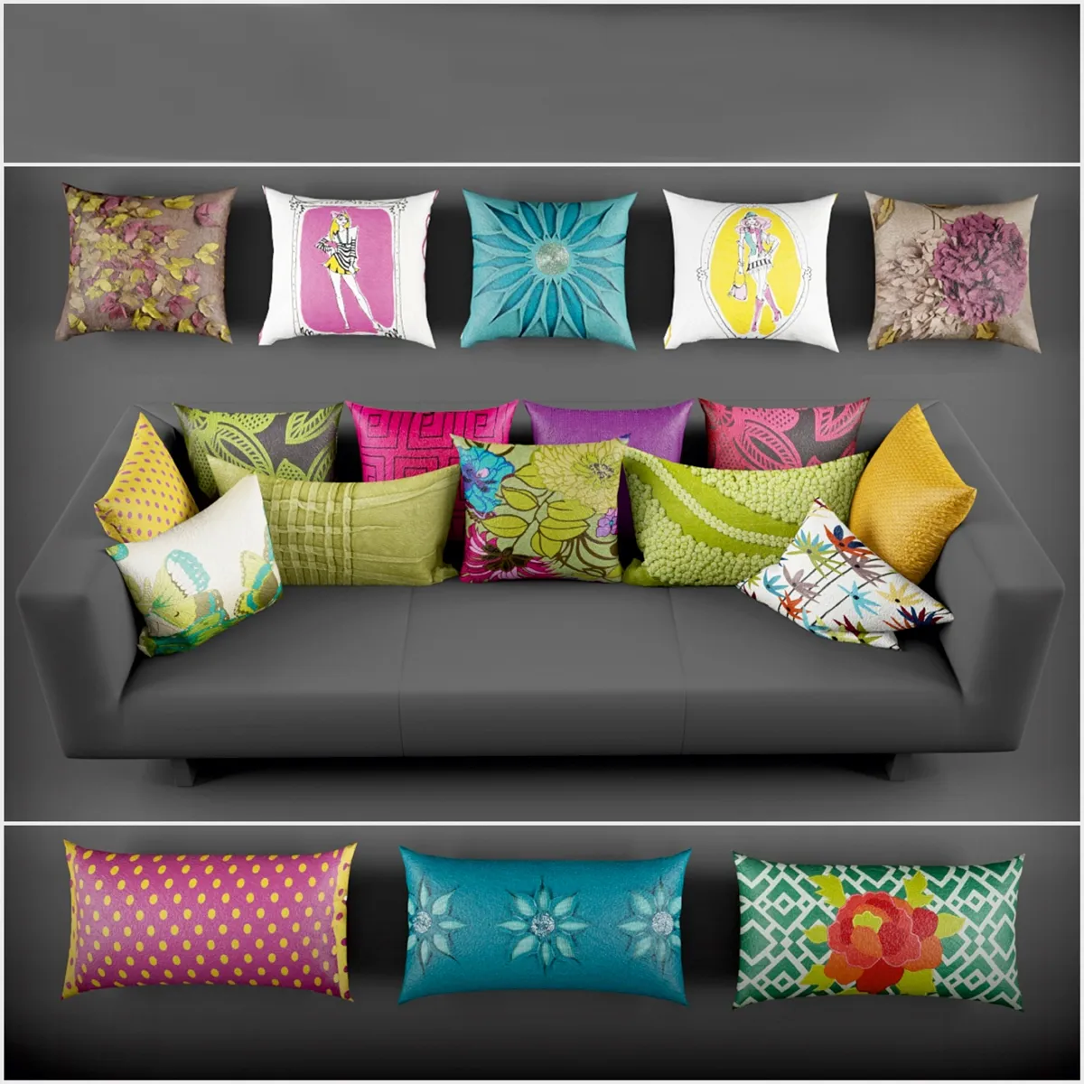 decoration - Rizzy Home pillows 2 3D Model
