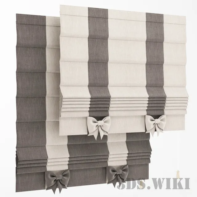 decoration - Roman blind with bows 3D Model