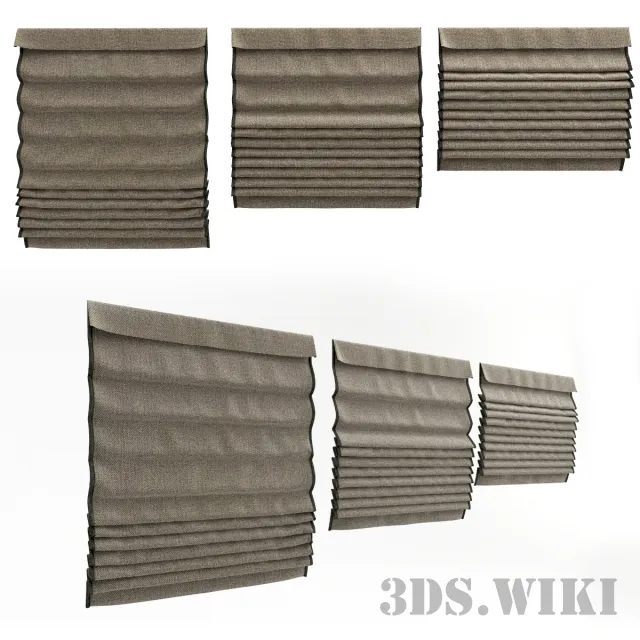 decoration - Roman blinds along the width of the window opening 3D Model
