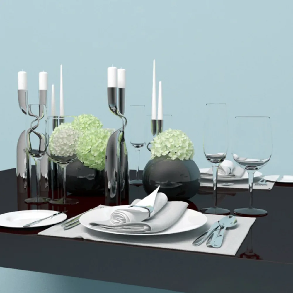 decoration - Romantic dinner table 3D Model